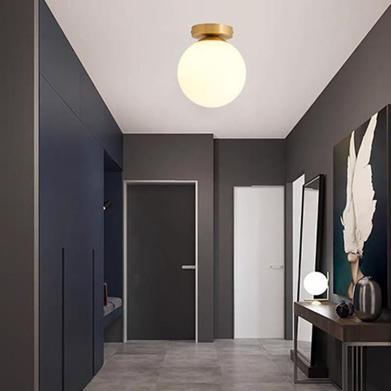 Contemporary Glass Ceiling Light Golden Flush Mount Lighting for Bedroom