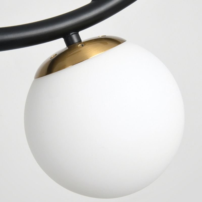 Industrial Kitchen Island Lighting Black Globe Shaded Ceiling Light for Home