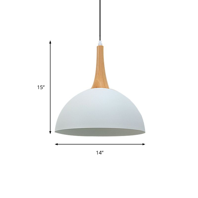 1 Ligera de cúpula ligera Lámpara de colgación de metal elegante moderna en blanco/negro para la sala de reuniones para la sala de reuniones