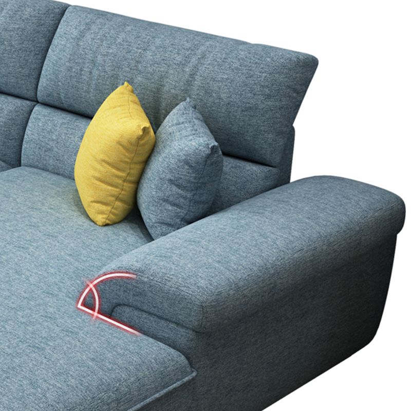 137,8 "l x 70,87" W x 37,4 "H Sezione di cuscini rimovibili in kaki/blu/grigio