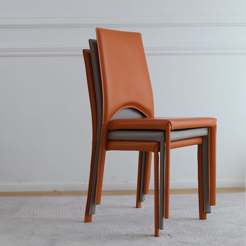 Modern Simple Side Chair Faux Leather Side Dining Chair for Home Use