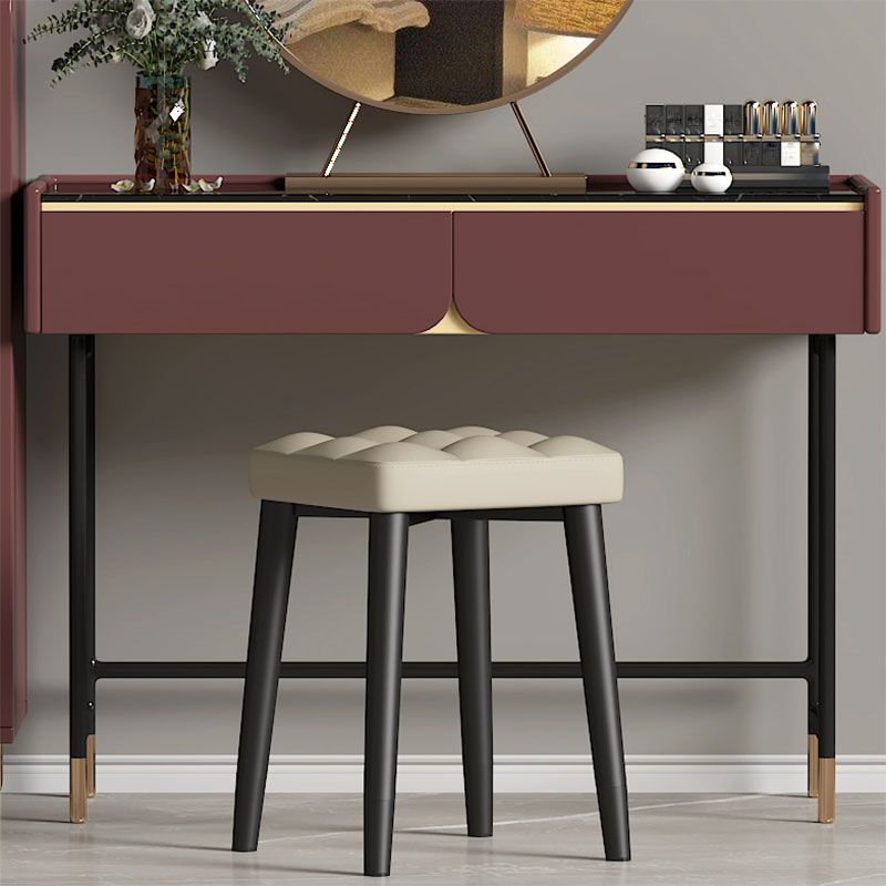 Solid Color Leather Standard Stool Modern Simple Square Stool