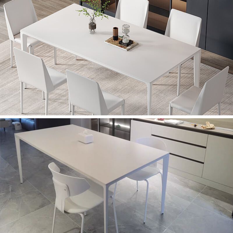 Mesa de piedra sinterizada de estilo moderno 4 Table de rectángulo base de las piernas para el hogar