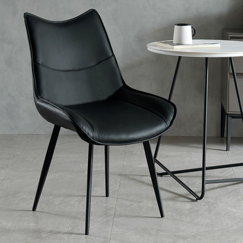 Silla de comedor estilo moderno Sillas laterales sin brazos de cocina con patas de metal