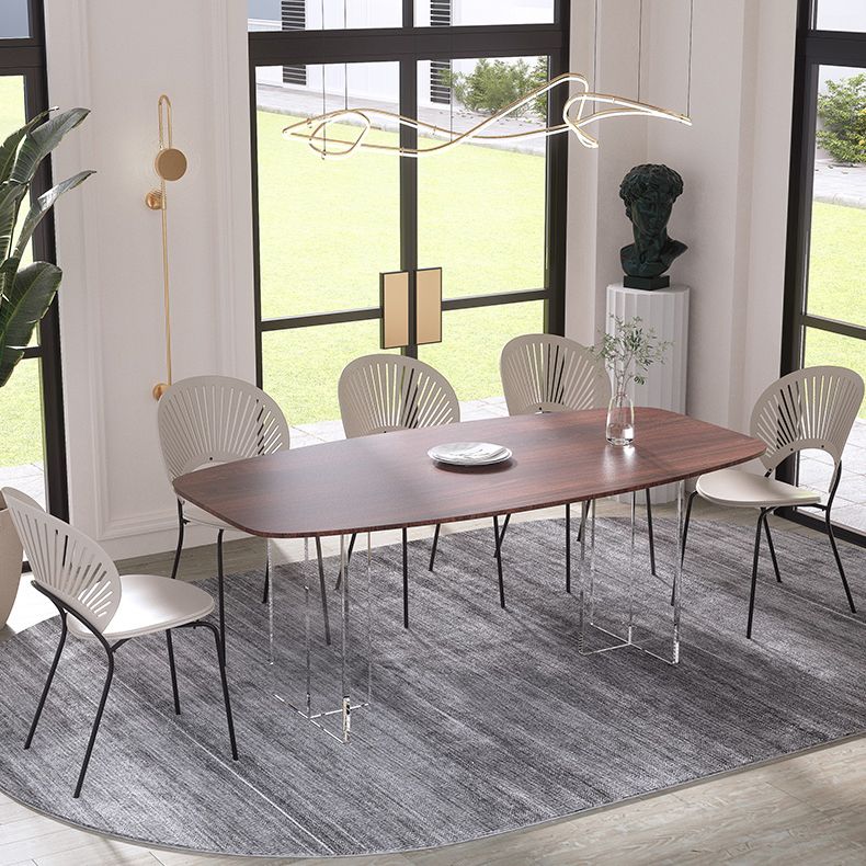 Contemporary Dining Set 1/2/4/5/6/7 Pcs Rectangle Dining Table with Windsor Chairs