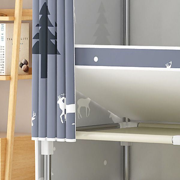 Steel Frame Wardrobe Cabinet Modern Style Wardrobe Armoire with Drawer