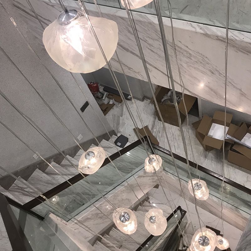 Glass Hanging Pendant Light Creative 1 Light Living Room Modern Hanging Light Fixtures