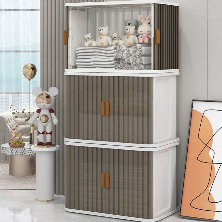 Modern Style Wooden Wardrobe Plastic Freestanding Wardrobe Closet for Bedroom
