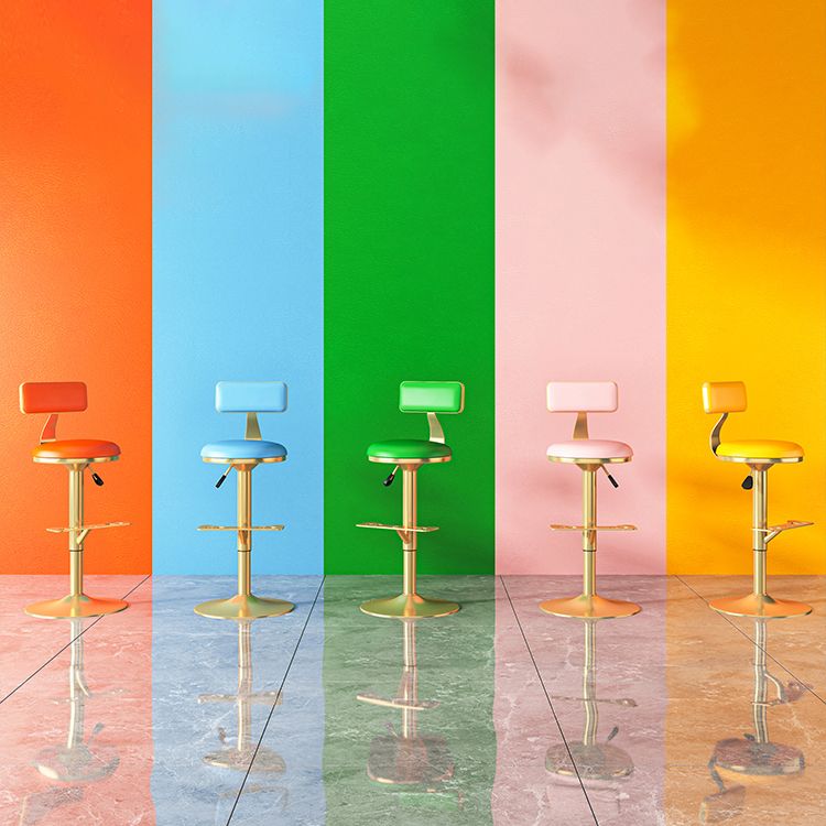 Glam Jewelry Shop Adjustable Height Stool Matte Finish Leather Barstool