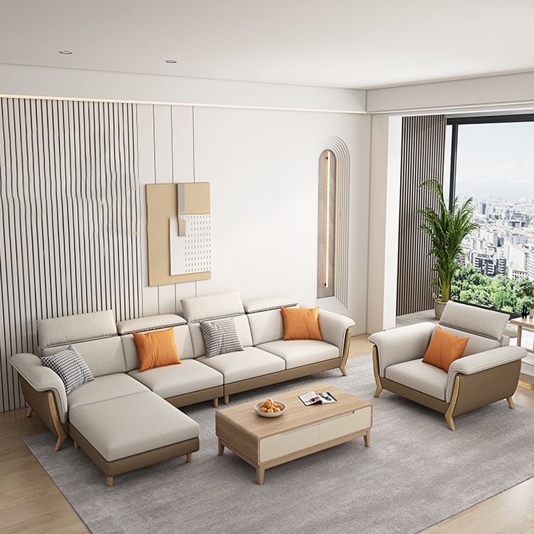 Fabric Sectional Sofas Solid Wood Sectional Couch for Living Room