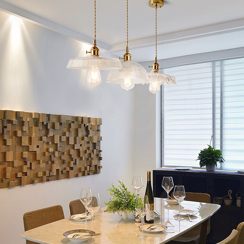 1 Lámpara de suspensión de vidrio industrial colgante de colgante de luz para restaurante para restaurante