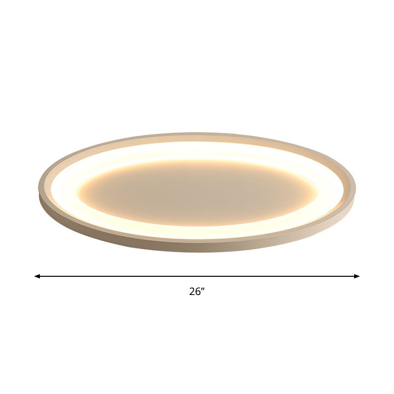 Elliptische dünne Schlafzimmer-flushmount Eisenminimalist 22 "/26" W LED-Unterputz-Deckenleuchte in Warm/Weißes Licht