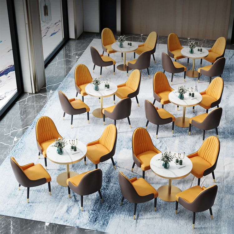 1/2/4/5 PCS Metal Scandinavian Dining Room Ensemble avec table de dinet de table ronde