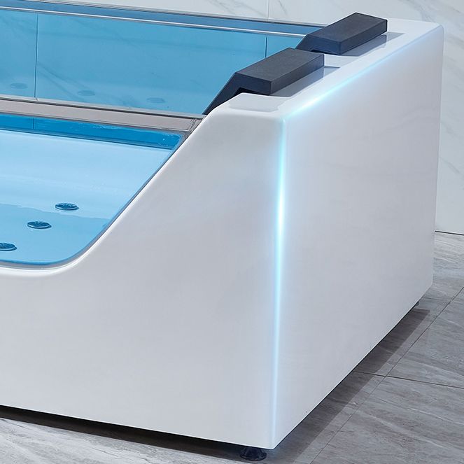 Modern Acrylic Bath Freestanding Soaking White Rectangular Bathtub