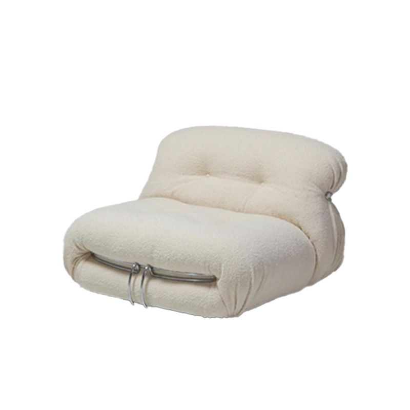 Casual Armless Cushions Seating Standard Sofa in white for Bonus Room