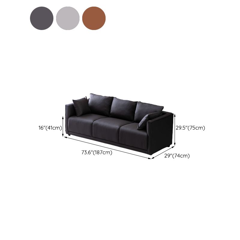 Loose Back 29.5" H Seating Square Arm Contemporary Sofa for Living Room