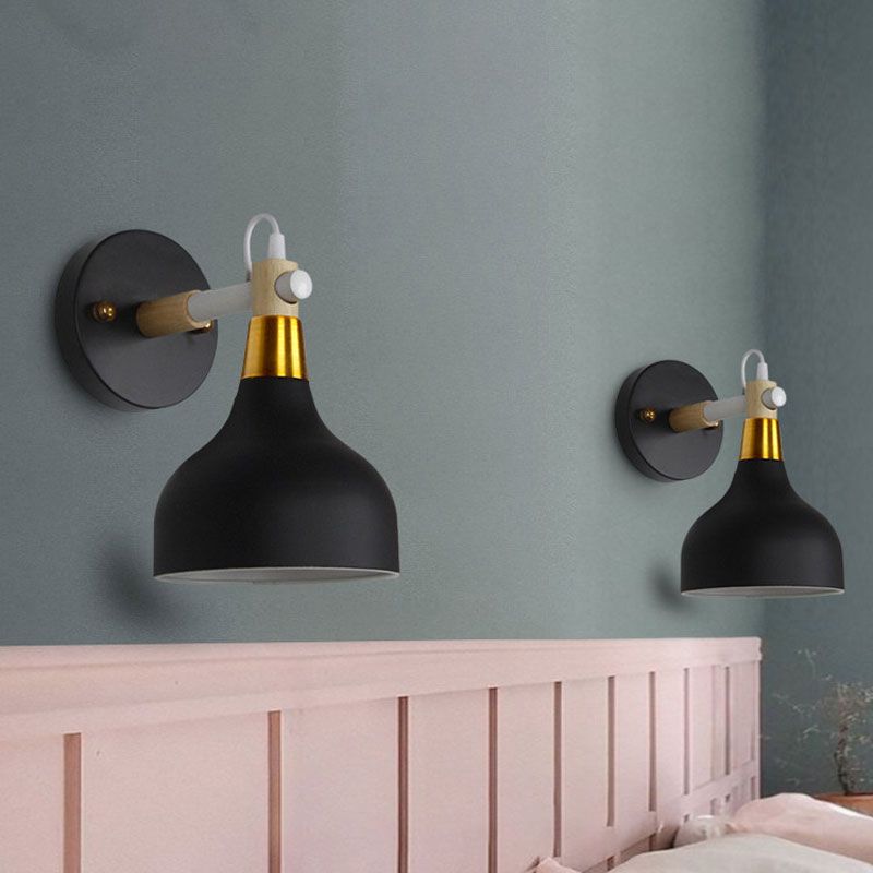 Hoek verstelbare metalen uienmuur Licht 1 licht Noordse SCONCE -verlichting in snoepkleur voor badkamer