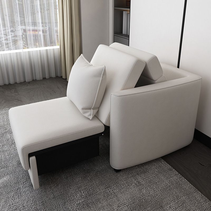 Metal Frame Futon Chairs Faux leather Square Arms Sofa Bed with Upholstered, 31.49" Wide