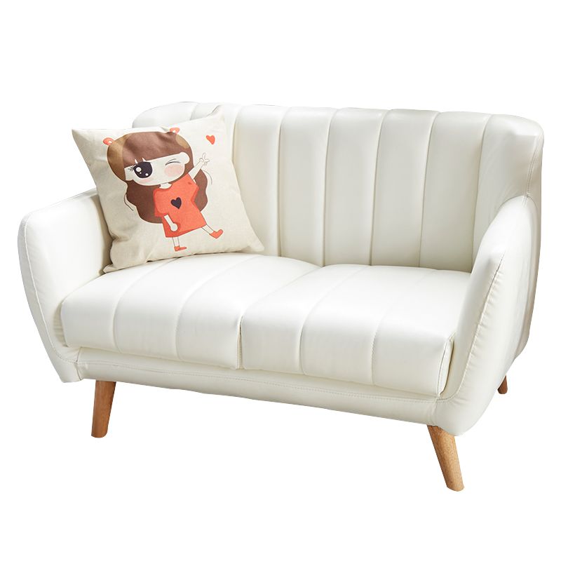 Moderne vlekbestendige lederen sofa vierkante arm bank met strakke rug