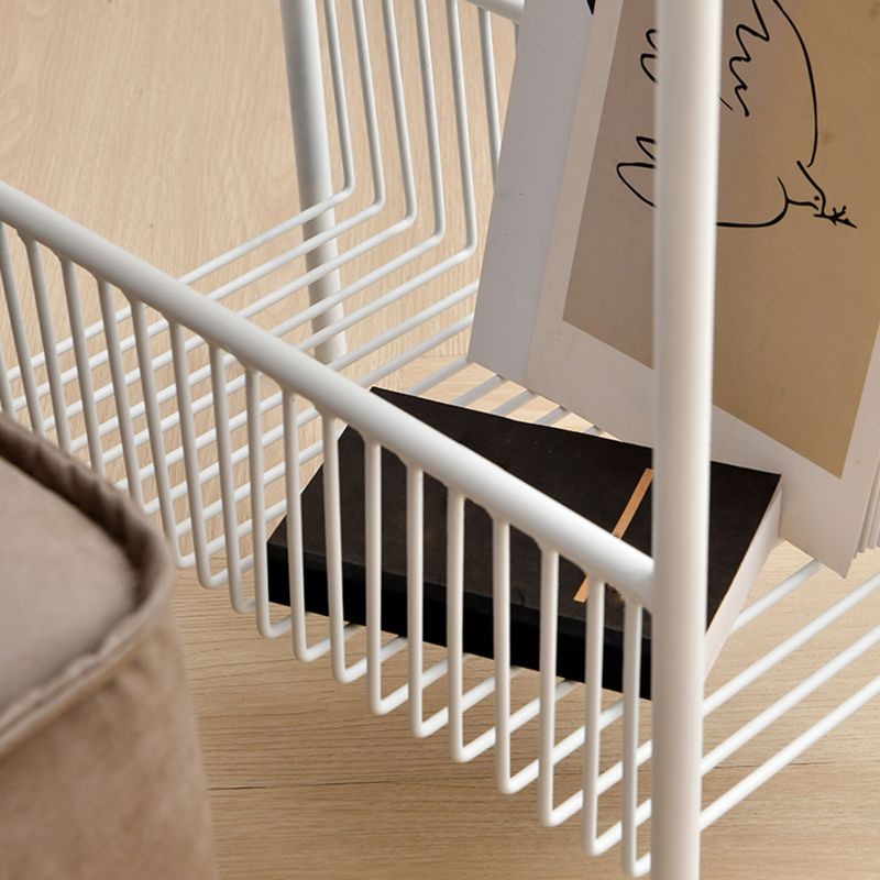 Contemporary Metal End Table Tray Top Accent Side Table with Storage