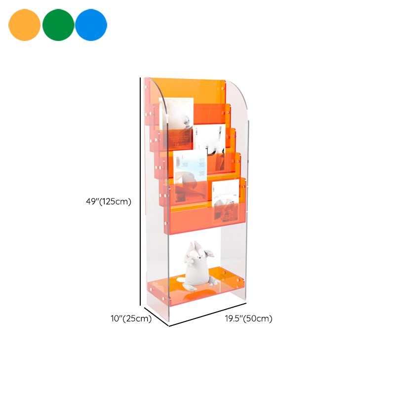 Scandinavian Plastic Book Shelf Freestanding Book Display in Blue/Green/Orange/Pink