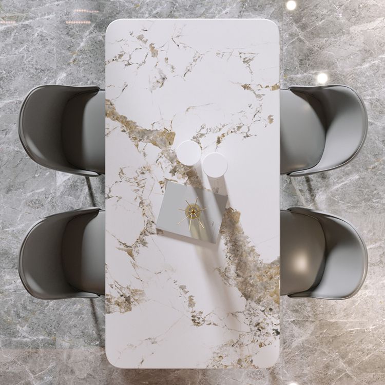 1/5/7 PCS Metal Modern Dining Room Ensemble avec ensemble de table de table rectangle