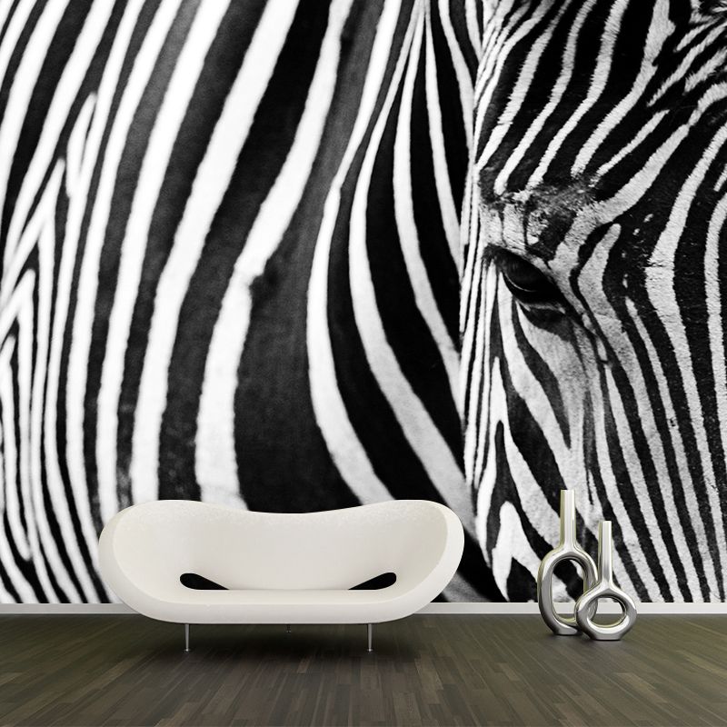 Black and white Geometry Mural Decal Dining Room Wall Decor, Custom Size Available