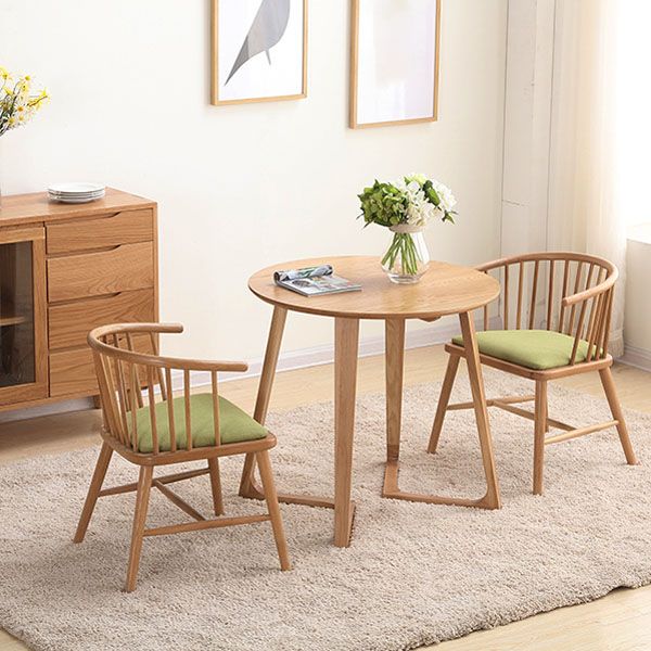 Sillón de madera contemporáneo Silla de comedor con respaldo natural Windsor para cocina