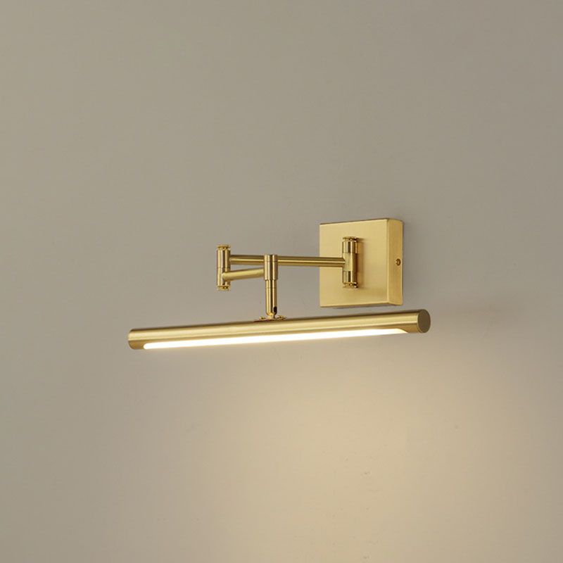 Gouden lineaire LED -wandlamp in moderne creatieve stijl koper verstelbaar wandlicht met acrylschaduw