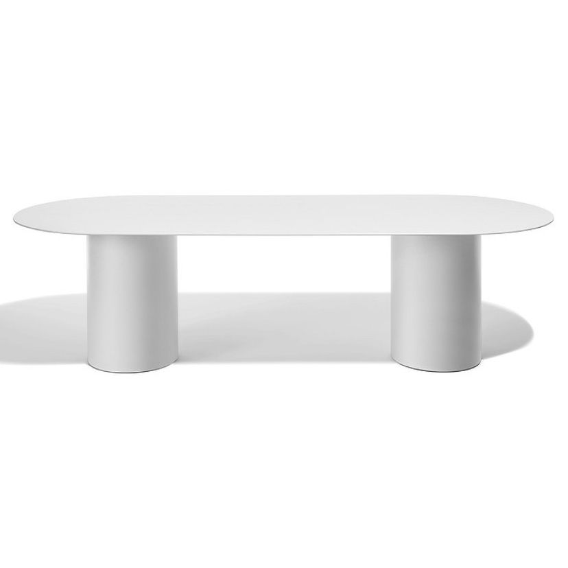 Oval Writing Desk Solid Wood Contemporary Style Meeting Office Desk