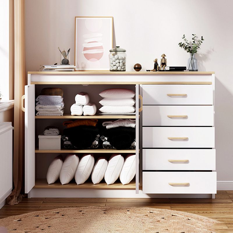 13.38" Wide Rectangle Accent Chest White Wood Accent Cabinet
