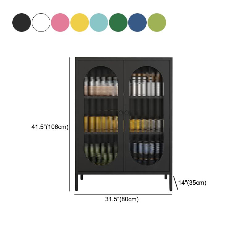 Modern Style Bookshelf Closed Back Bookcase with Door for Office