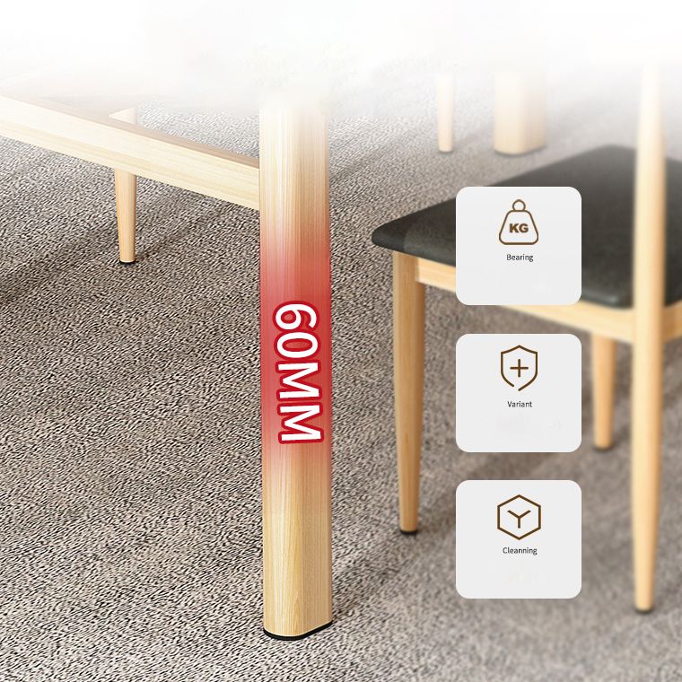 Contemporary Style Traditional Height Dining Set with Rectangle Shape Table and 4 Legs Base