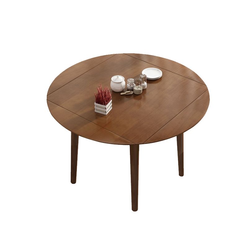 Drop-Leaf Dining Table Contemporary Solid Wood Dining Room Table