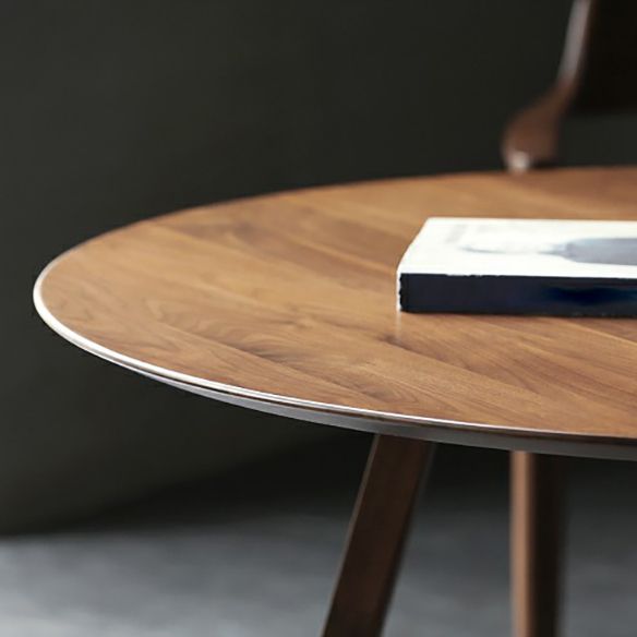 Round Standard Solid Wood Top Dining Set with Solid Brown Wood Legs for Dining Furniture