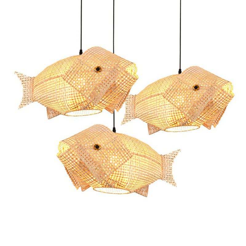 Bambus schattiertes Anhänger Licht zeitgenössisch