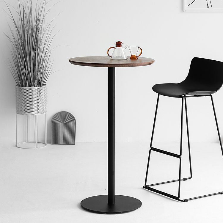 Industrial Bar Height Cocktail Table Pedestal Wood Bistro Bar Desk