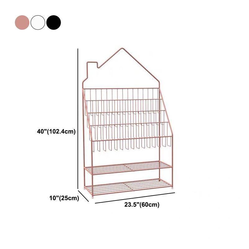 Industrial Metal Ladder Bookshelf Closed Back Iron Bookshelf for Home
