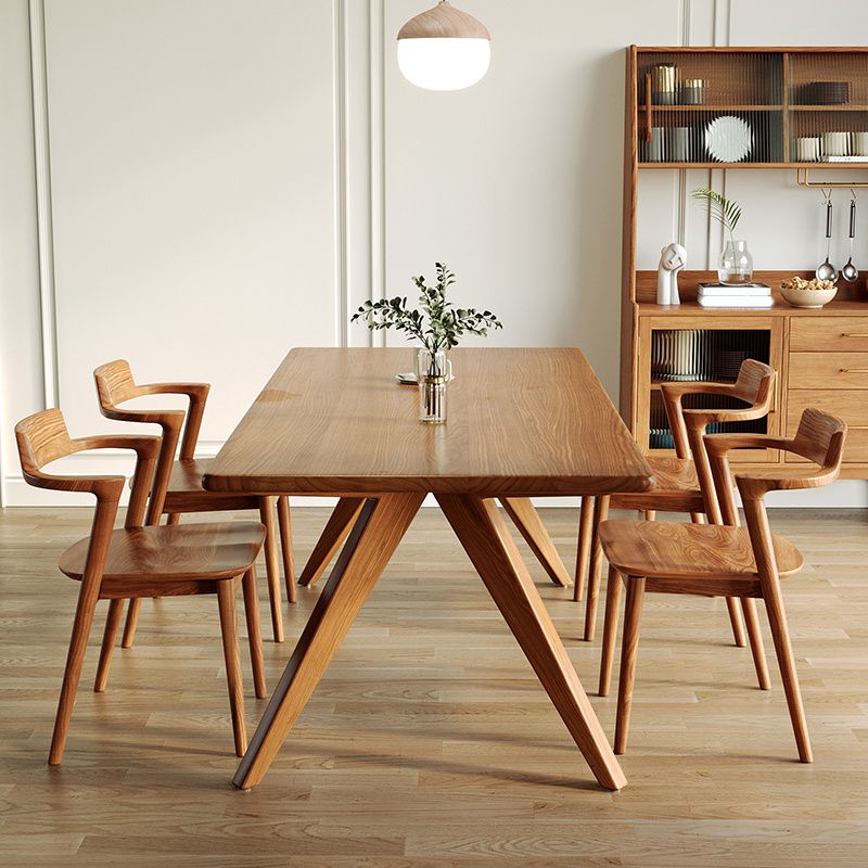 Modern Rectangle Wood Dining Table 1/5/7 Pieces Dining Set for Dining Room