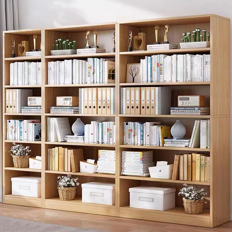 Modern Style Closed Back Standard Bookshelf Engineered Wood Bookcase for Bedroom