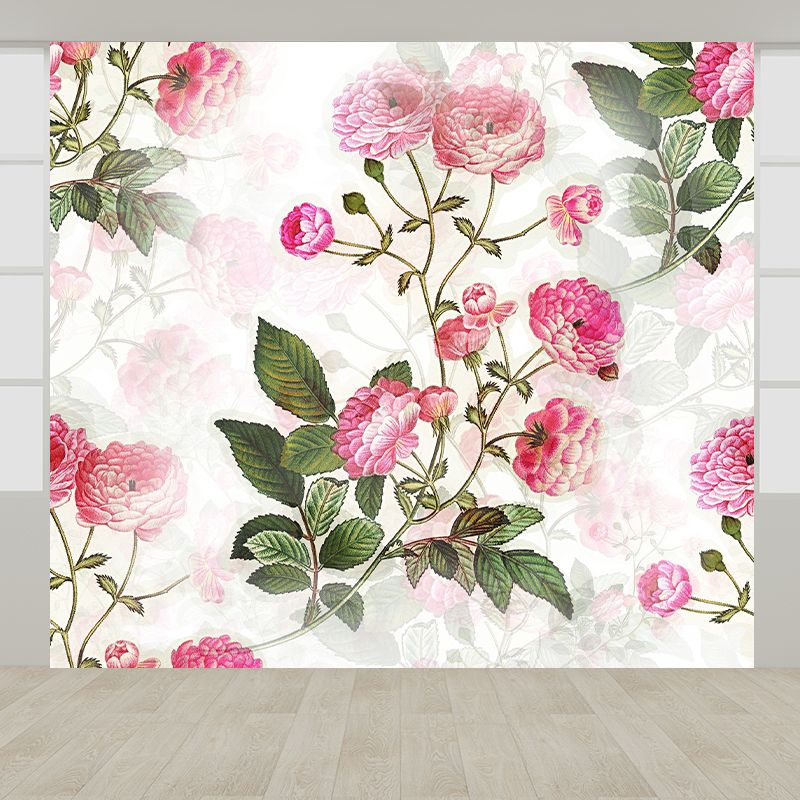 Flowers Illustration Wallpaper Environment Friendly Mildew Resistant Indoor Wall Mural