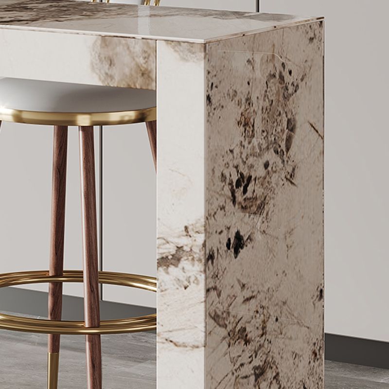 Glam Rectangle Bistro Bar Table Sintered Stone Bar Table for Home