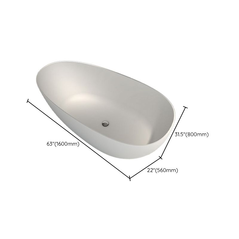 Freestanding Soaking Bathtub Antique Finish Oval Modern Bath
