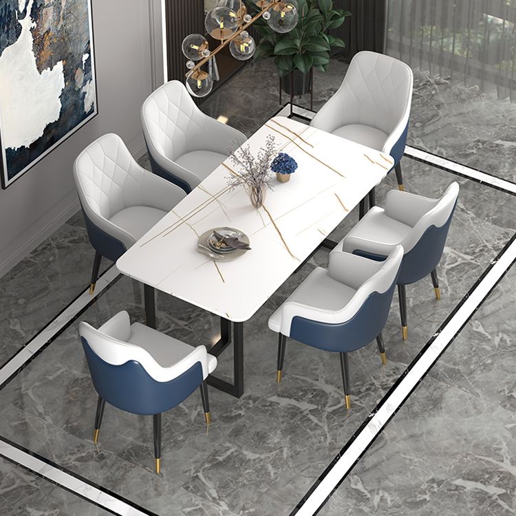 Nordic 1/5/7 Pieces Dining Set Rectangle Stone Dining Table for Dining Room Kitchen