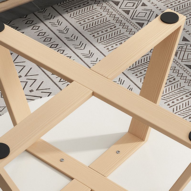 Contemporary Round Wood Coffee Table Cross Legs Cocktail Table