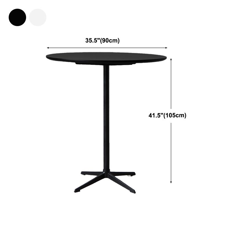 Modern Wood Counter Table with Round Table Top 4-Prong Table - 42" H