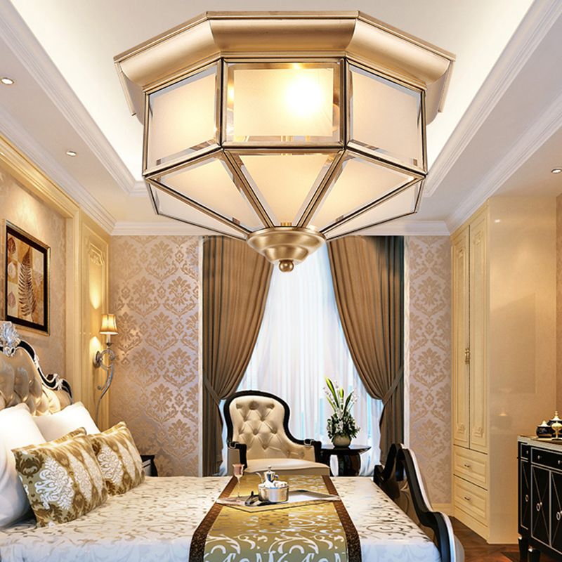 American Colonial Ceiling Light Multi Lights Close to Ceiling Lamp for Bedroom