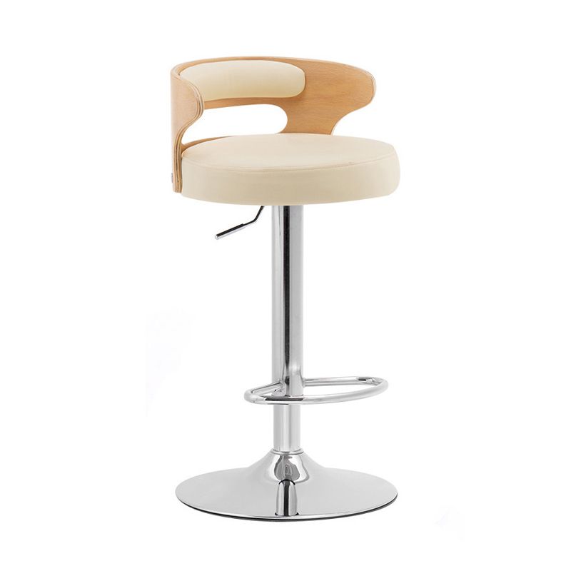 Contemporary Liftable Bar Stool Round Counter Bar Stool with Metal Legs