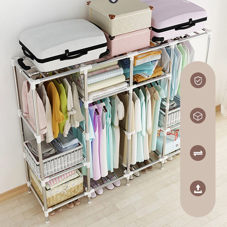 Contemporary Wardrobe Armoire with Legs Metal Wardrobe Cabinet