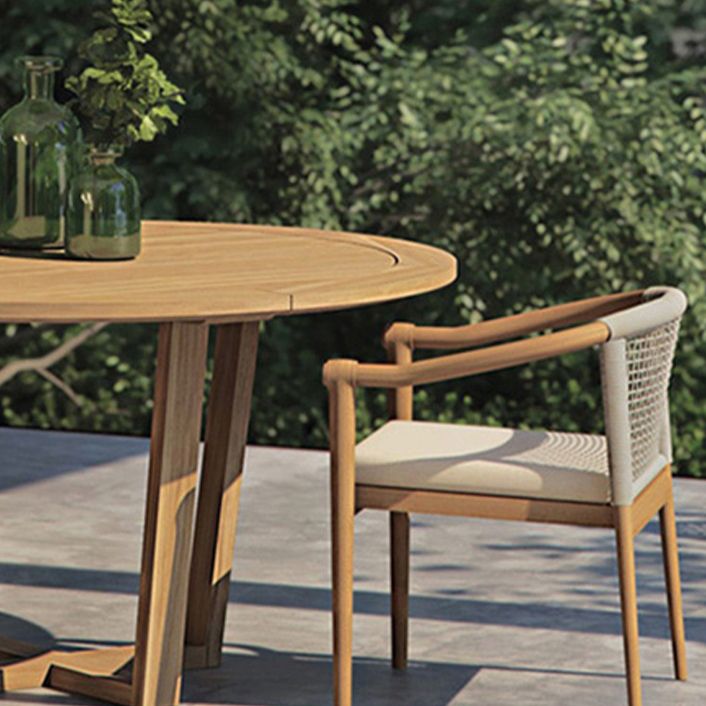 Bohemian Style Solid Wood Dining Table Set 1/6/7 Pieces Dining Table Set for Outdoor